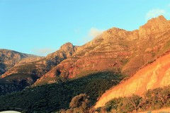 Late afternoon sunlight on the Red Sandstone mountains in Swaziland