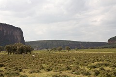 The flat bottom of the valley was once a large lake