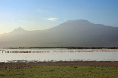 Kilimanjaro is often obscured by clouds or haze. This was as good is it got on my last trip there