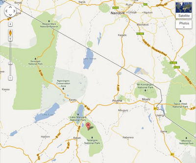 Map of Northern Tanzania Safari Parks